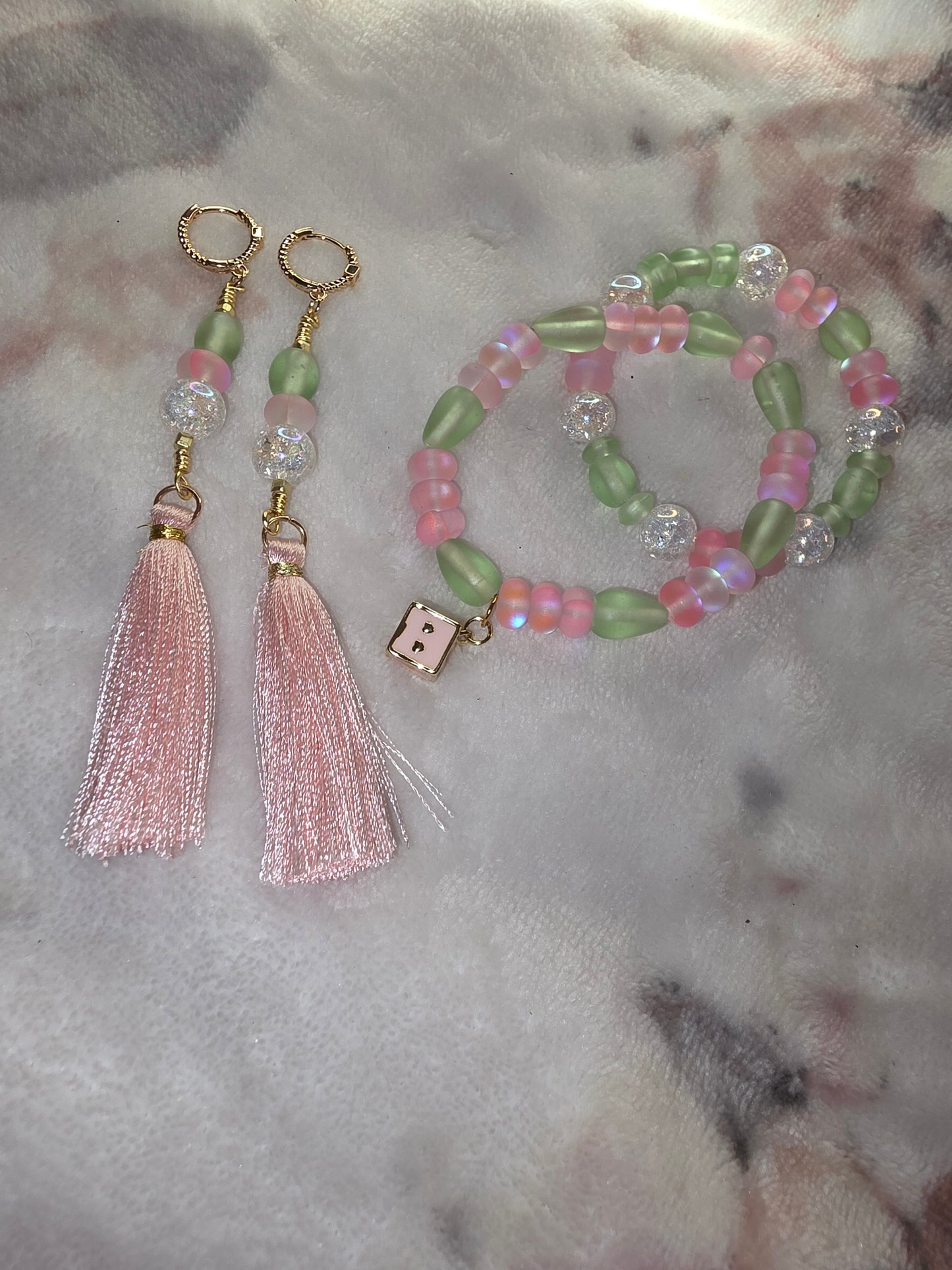 Pink Tassel Earrings