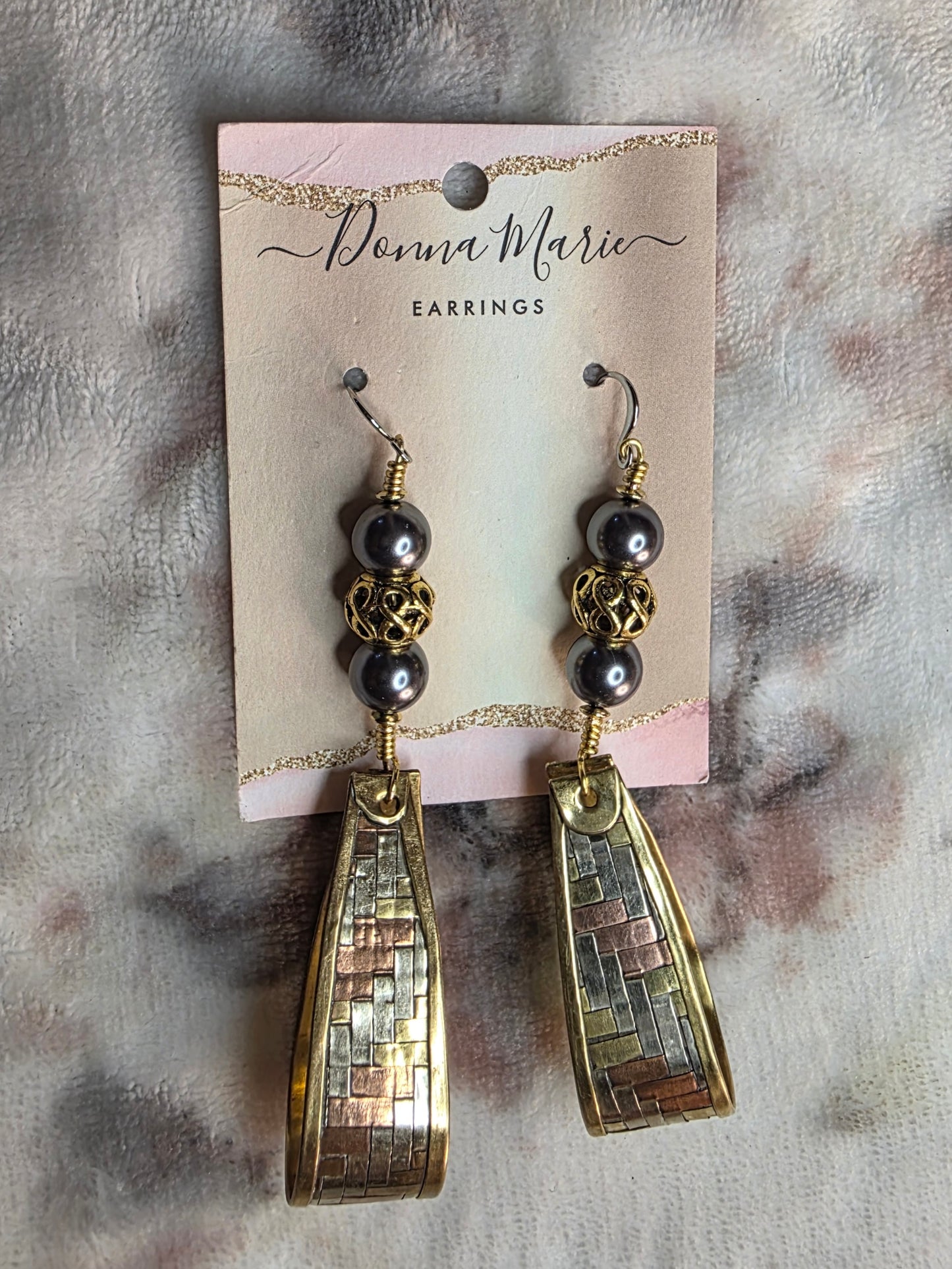 Tri Color Black Pearl Earrings