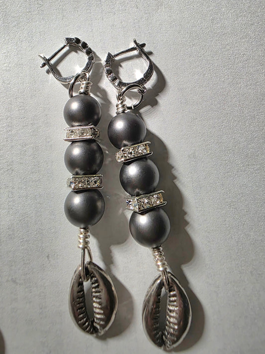Grey Cowrie Shell Drops