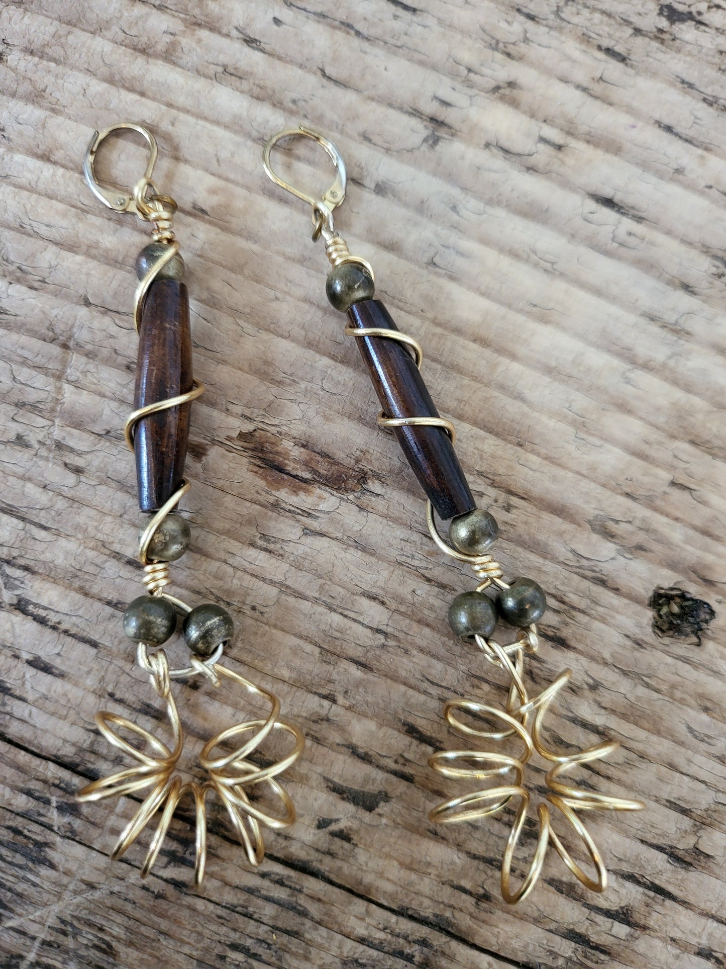 Wood Twirl Earrings